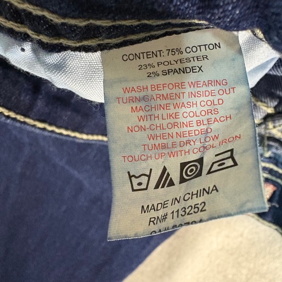 Apple Bottoms Dark Wash Skinny Jeans Embroidered Rhinestone Pockets Size 7/8 Y2K - Picture 8 of 11